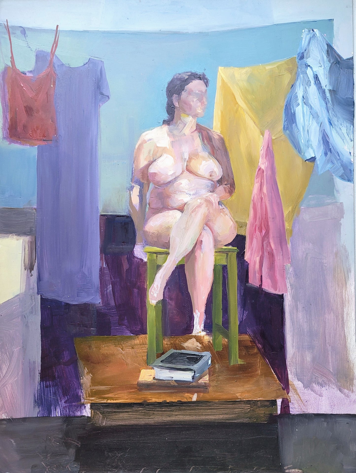 "Bare", 2019, oil on board, 16 x 20 inches