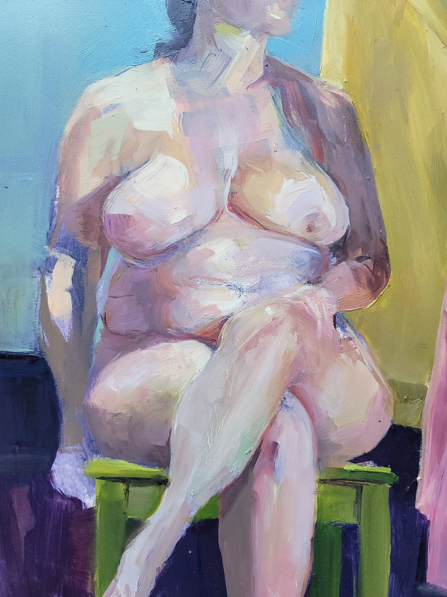 "Bare", 2019, oil on board, 16 x 20 inches